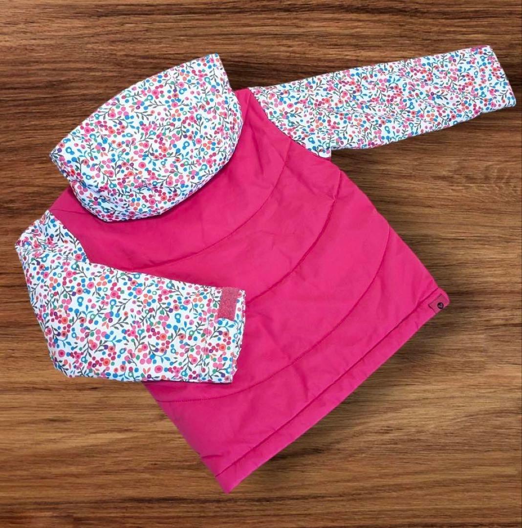 ROXY ロキシー 小花柄 フード付 スキーウェア 上下 120cm