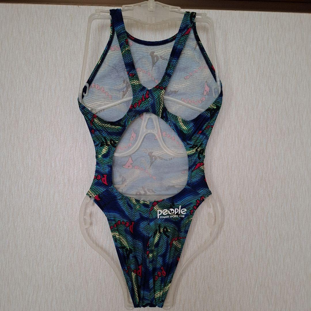 アシックス　people ワンピース水着 カラフル波模様