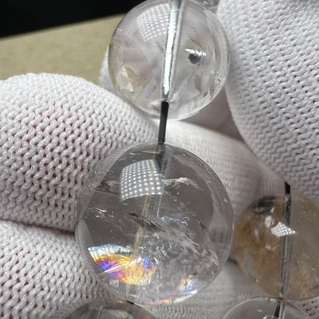 【72201】虹入り ハーキマーダイヤモンド 16.5mm ブレスレット