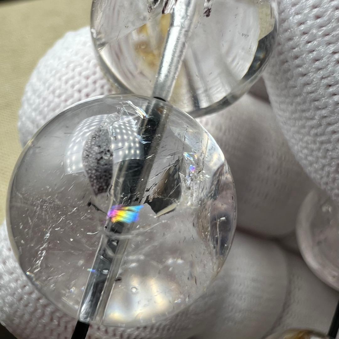 【72201】虹入り ハーキマーダイヤモンド 16.5mm ブレスレット