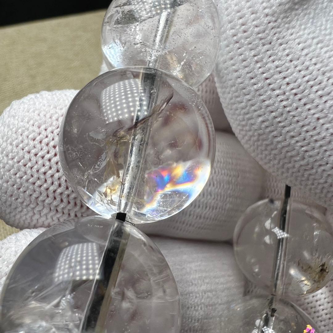 【72201】虹入り ハーキマーダイヤモンド 16.5mm ブレスレット