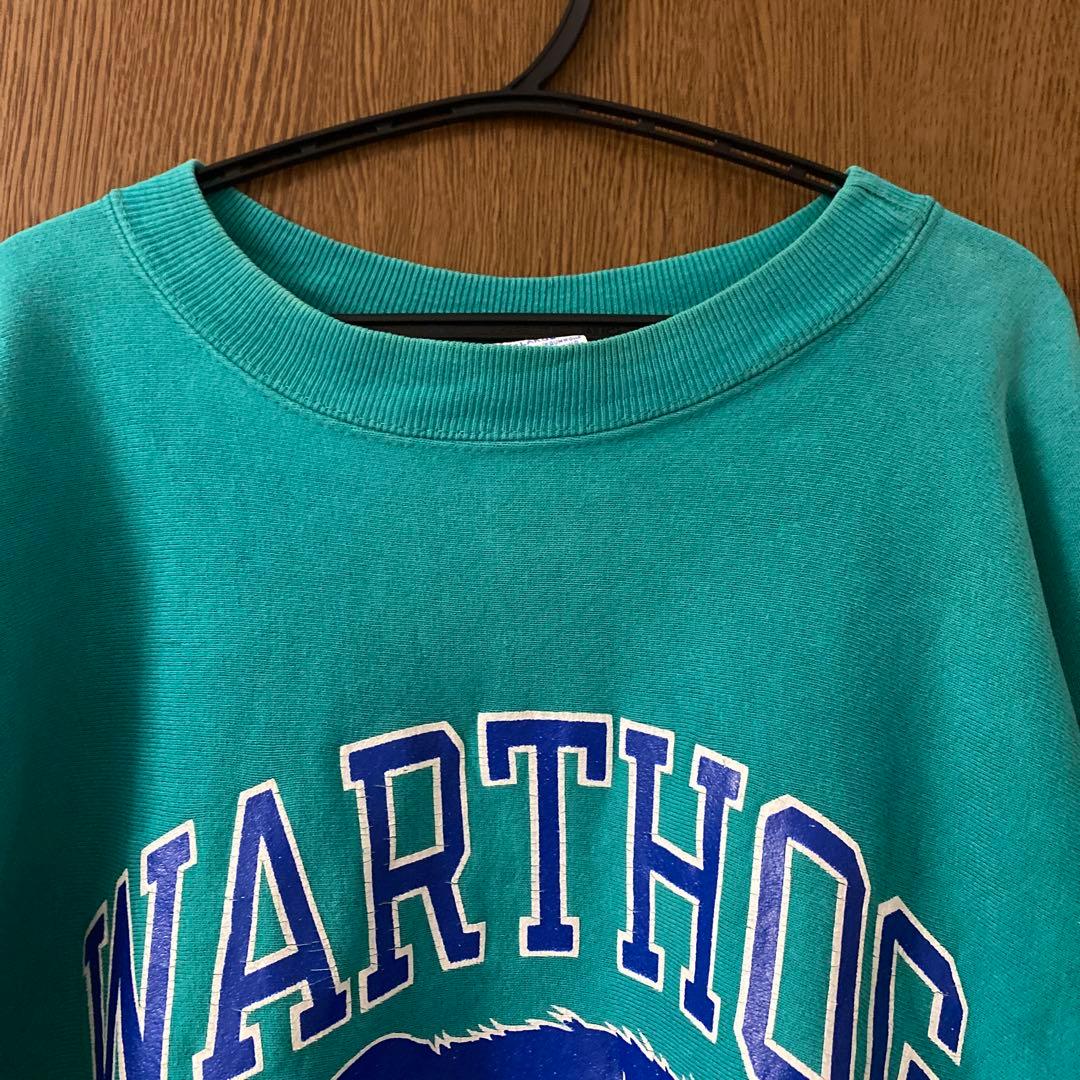 リバースウィーブ 90s usa製 刺繍タグ　3段 エメラルドグリーン　XL