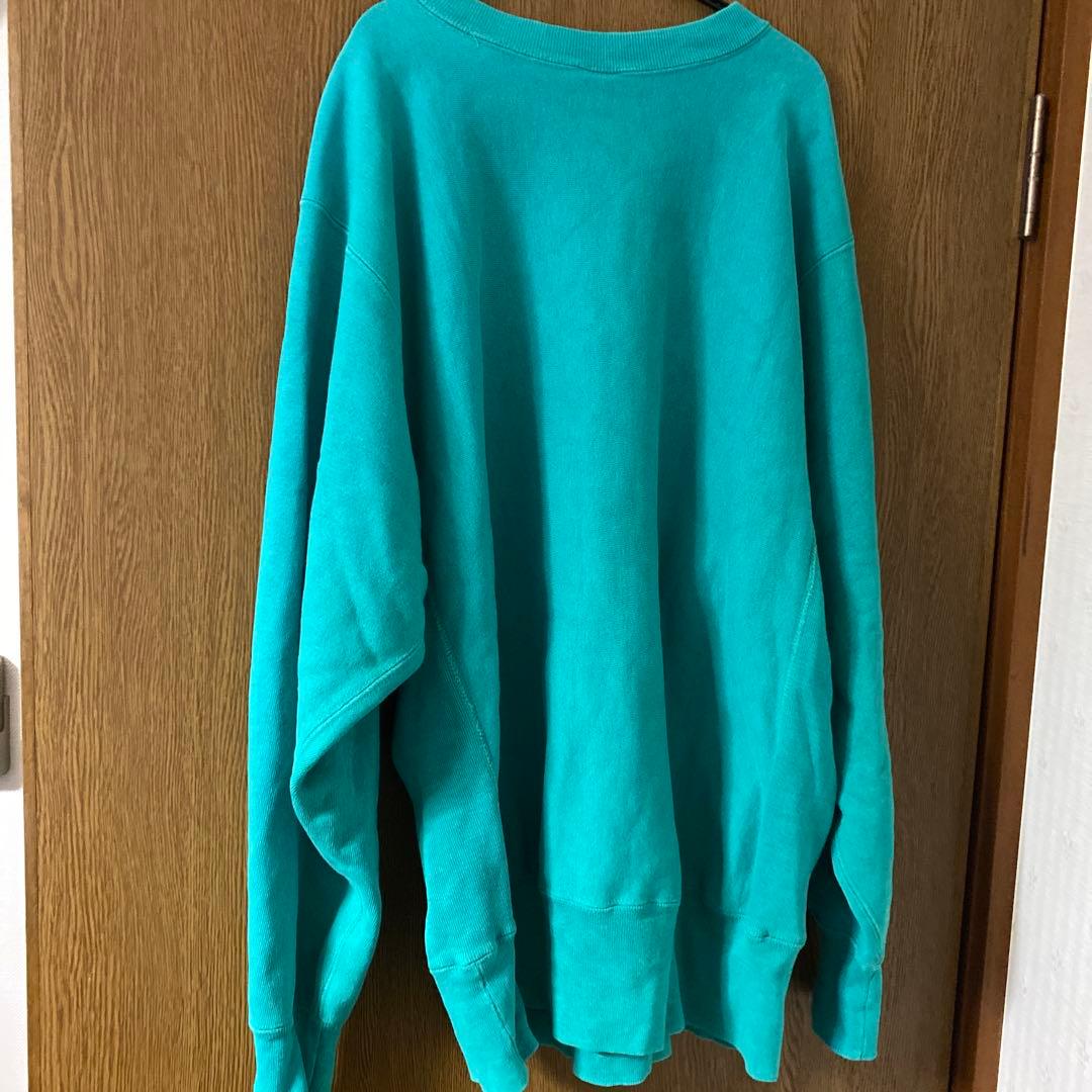 リバースウィーブ 90s usa製 刺繍タグ　3段 エメラルドグリーン　XL