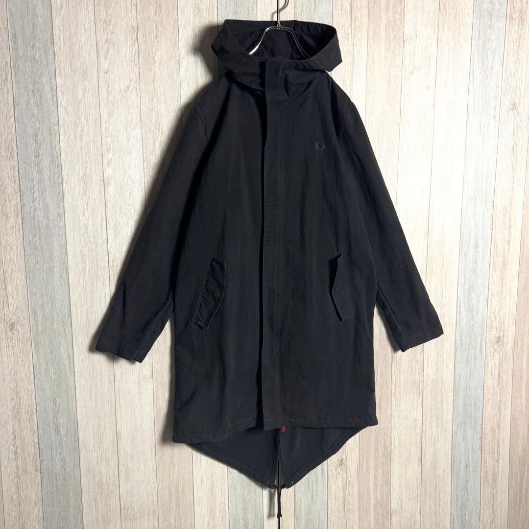 3273【人気・美品】フレッドペリー ワンポイント刺繍ロゴ モッズコート