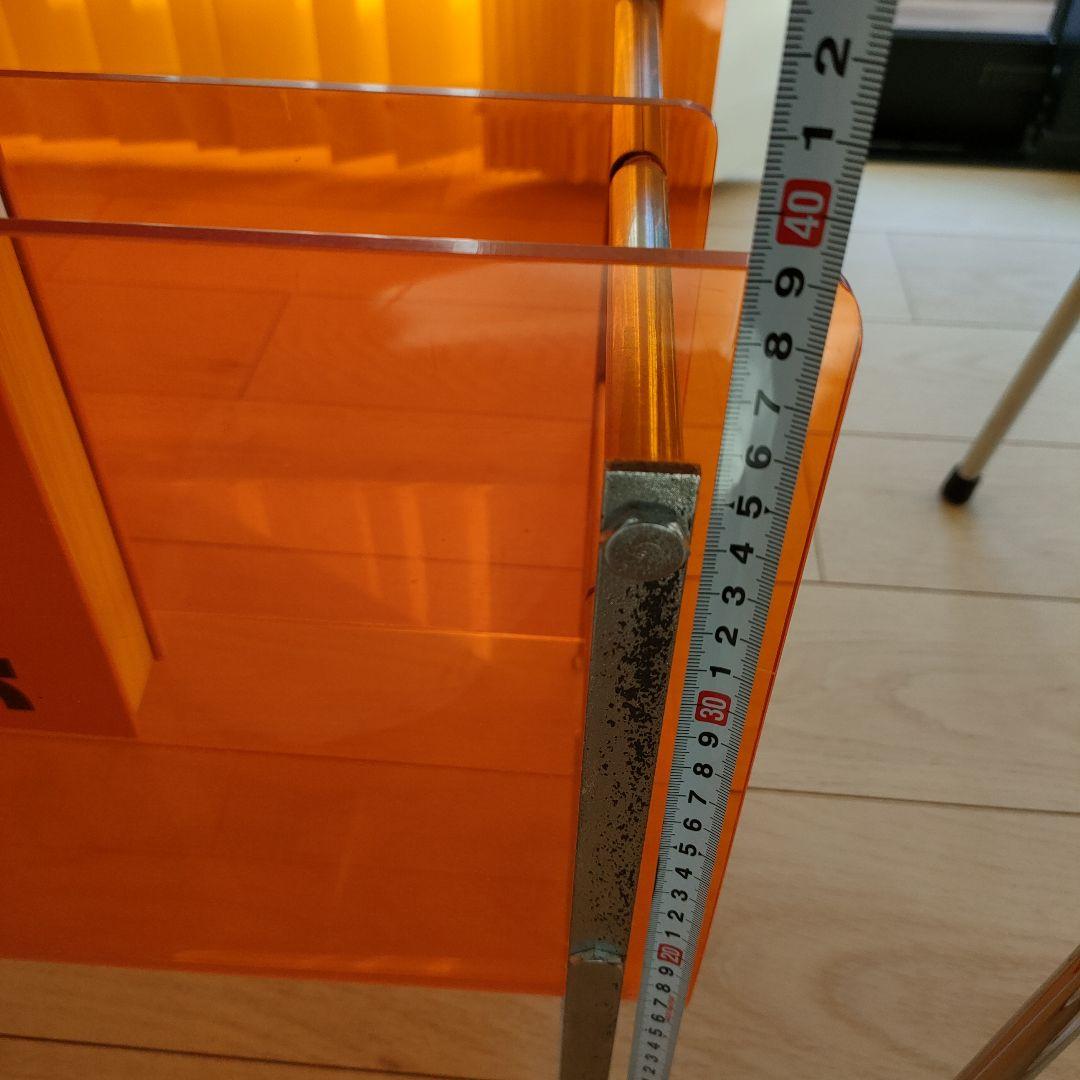 オレンジ アクリル マガジンラック ミッドセンチュリー レトロ