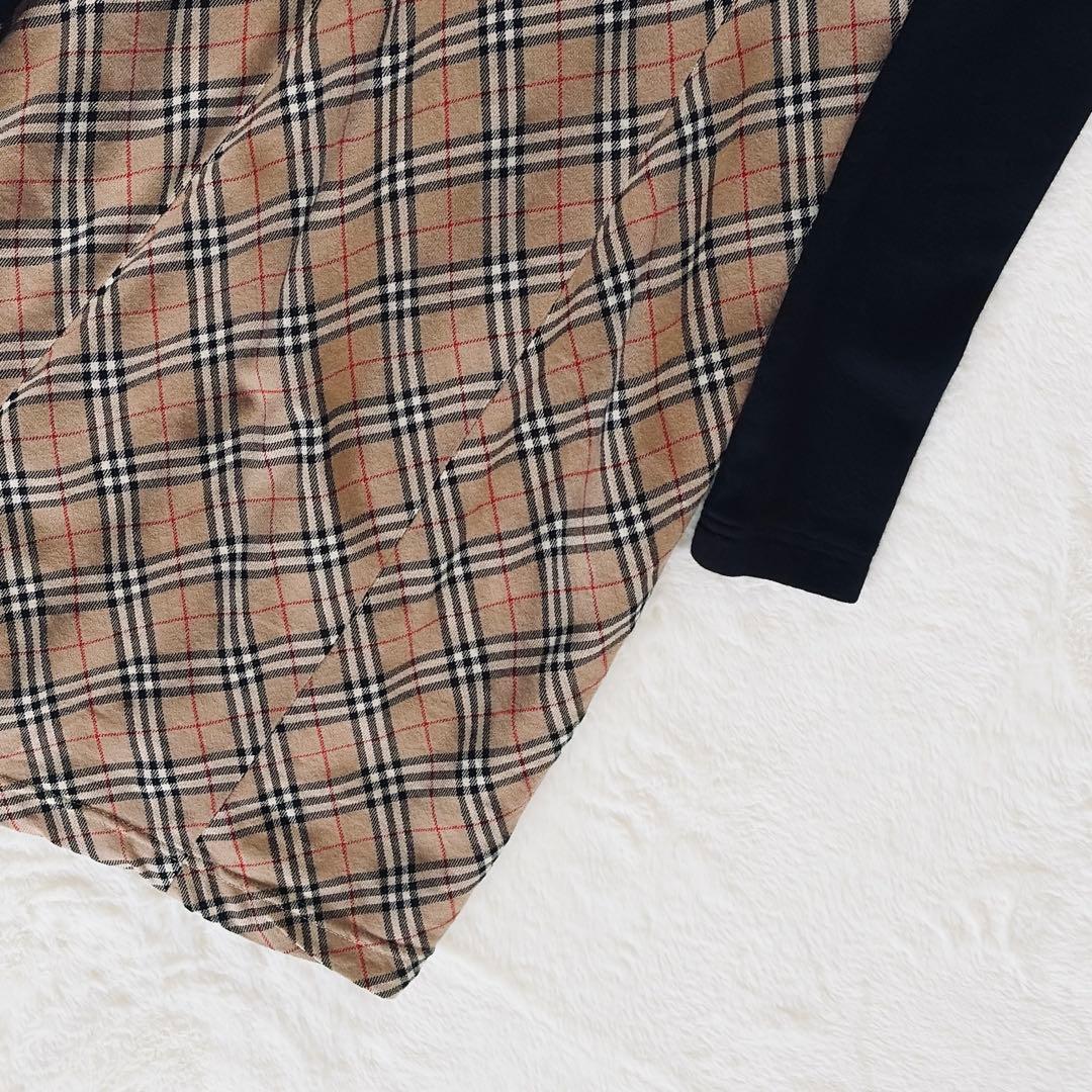 【バーバリーズブルーレーベル】アシメタートル ドッキングワンピース ノバチェック