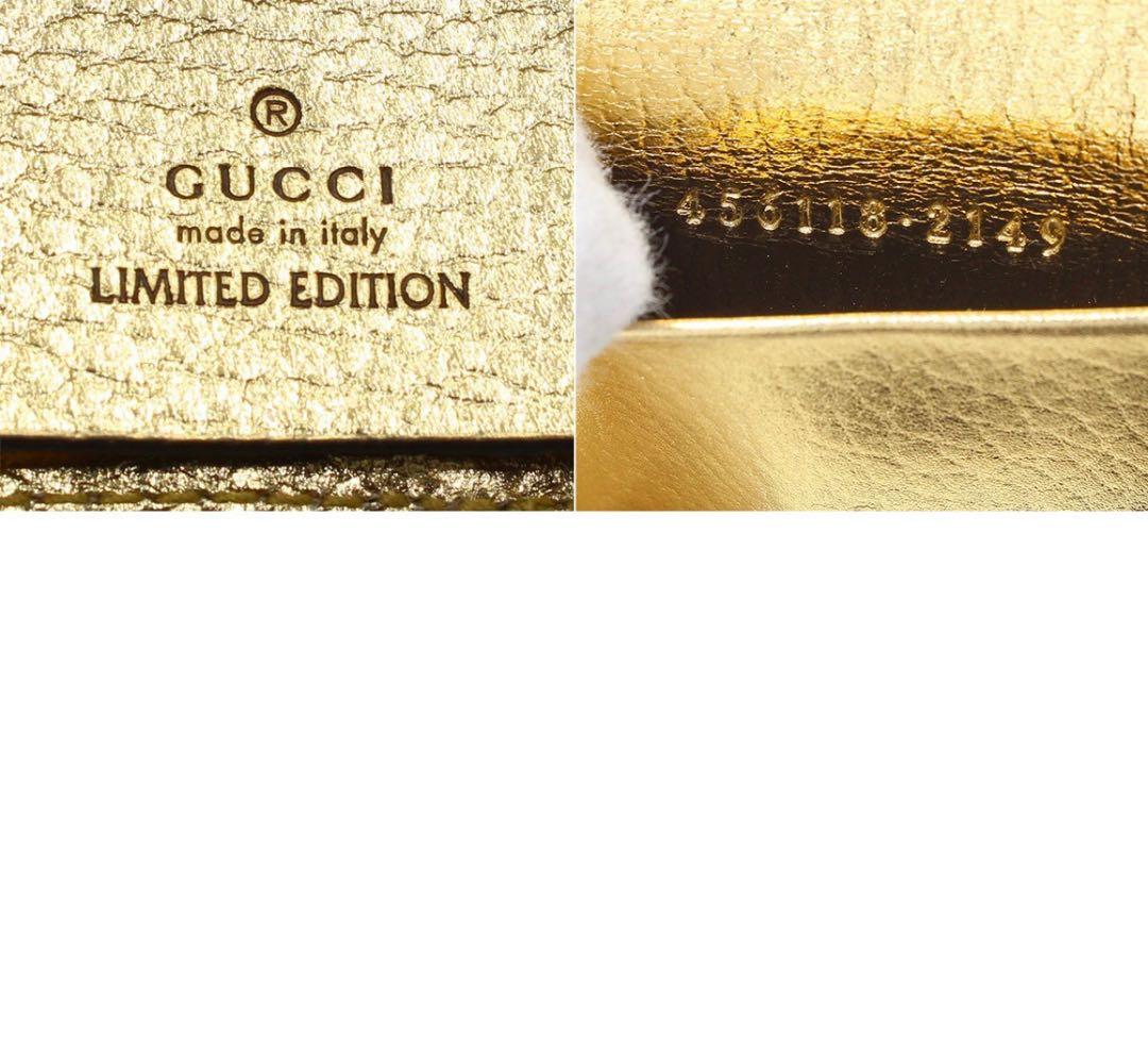 N2190 未使用!! グッチ GGマーモント レザー×キャンバス6連キーケース