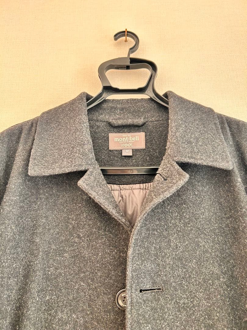 【美品】mont-bell ウールビジネスコート／キルティング裏地・高保温仕様