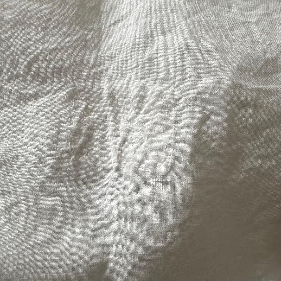 古道具/大判白磁リングの古布カーテン　幅165㎝×丈200㎝