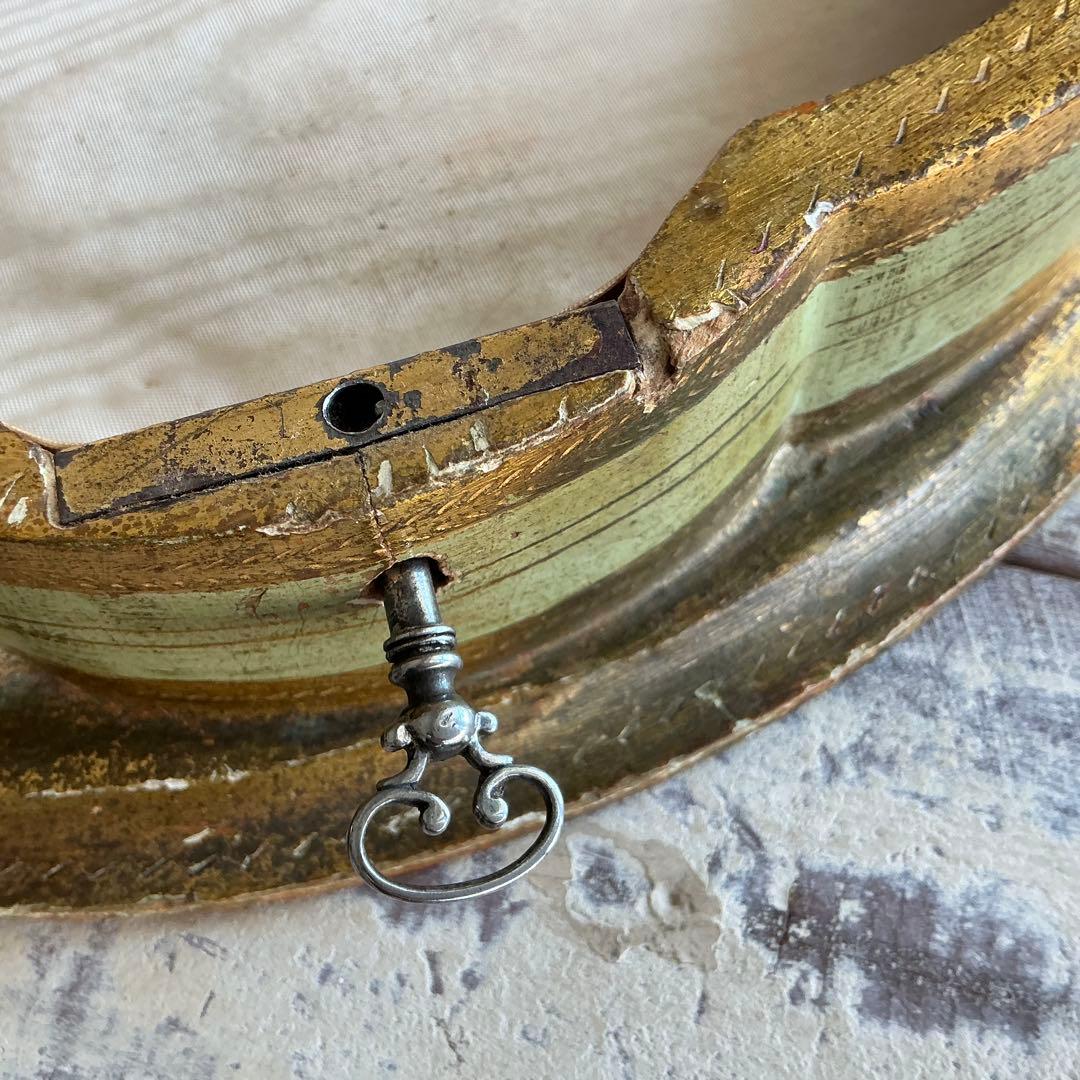 フランスアンティーク　ハンドペイント　木製　エヴァンタイユ型　ジュエリーボックス