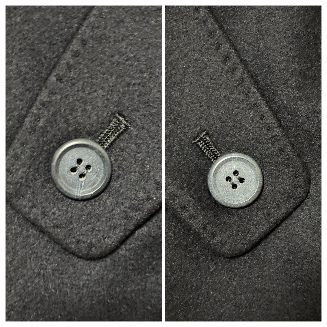 【カシミヤ100%】SANYO ステンカラーコート ロング チェック ネイビー