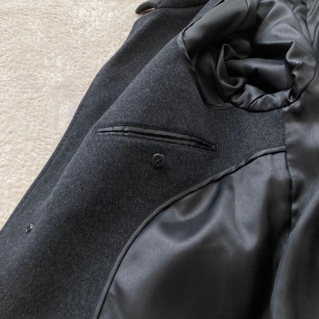 上質 美品 OX RAM カシミヤ100 コート ステンカラー 比翼 ビジネス