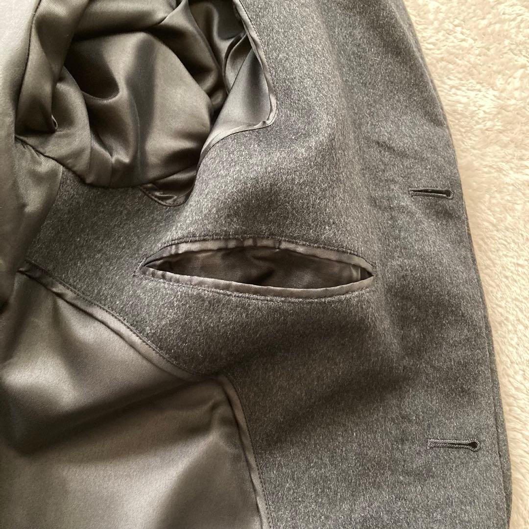 上質 美品 OX RAM カシミヤ100 コート ステンカラー 比翼 ビジネス