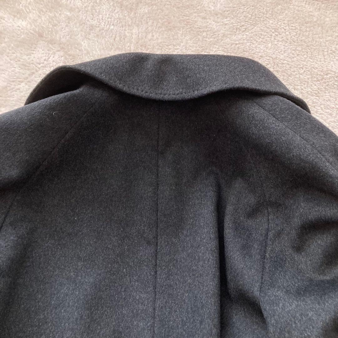 上質 美品 OX RAM カシミヤ100 コート ステンカラー 比翼 ビジネス