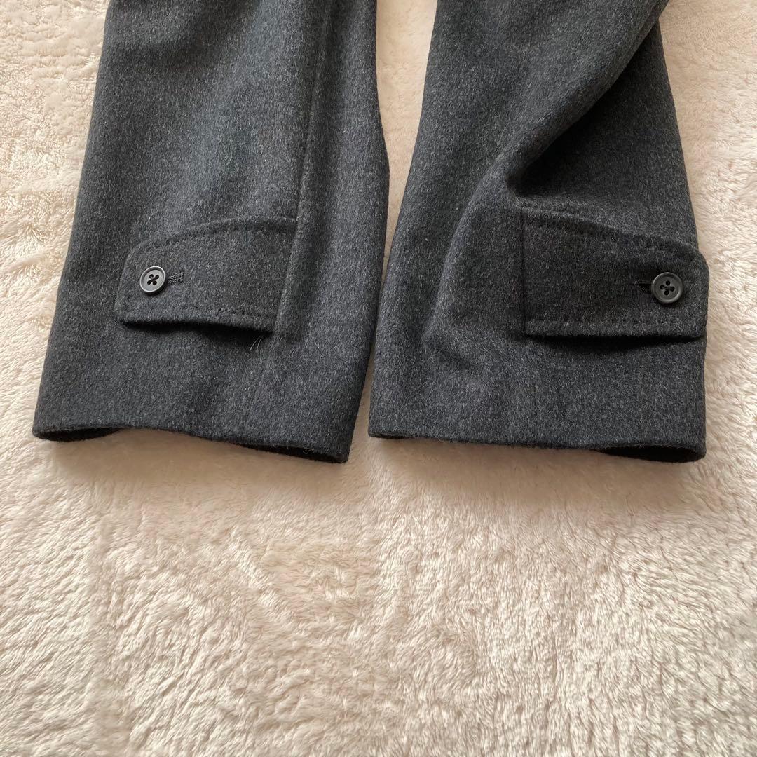 上質 美品 OX RAM カシミヤ100 コート ステンカラー 比翼 ビジネス