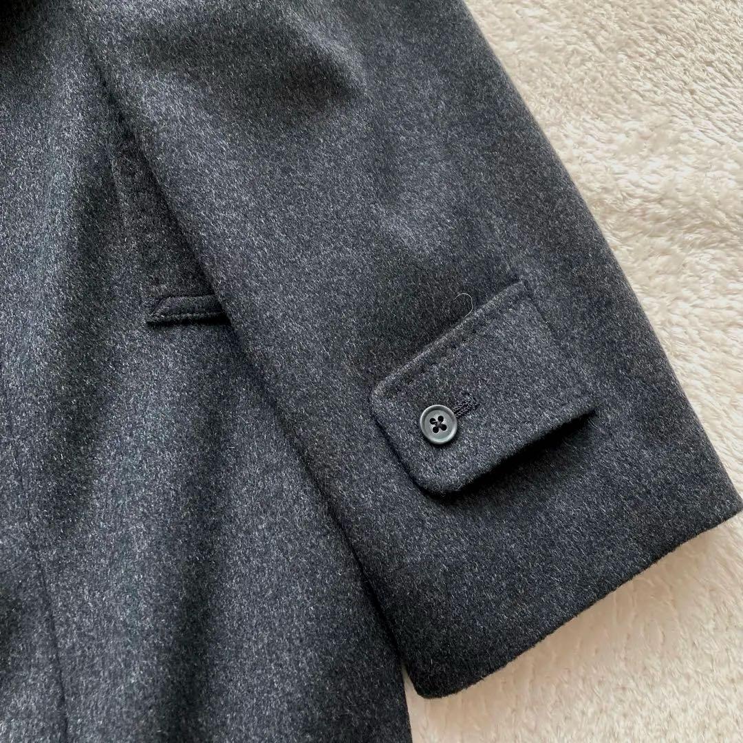 上質 美品 OX RAM カシミヤ100 コート ステンカラー 比翼 ビジネス