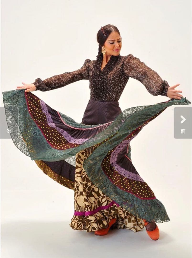 SONIA JOHNES バーガンディ ドット柄 ブラウス サイズ3 フラメンコ