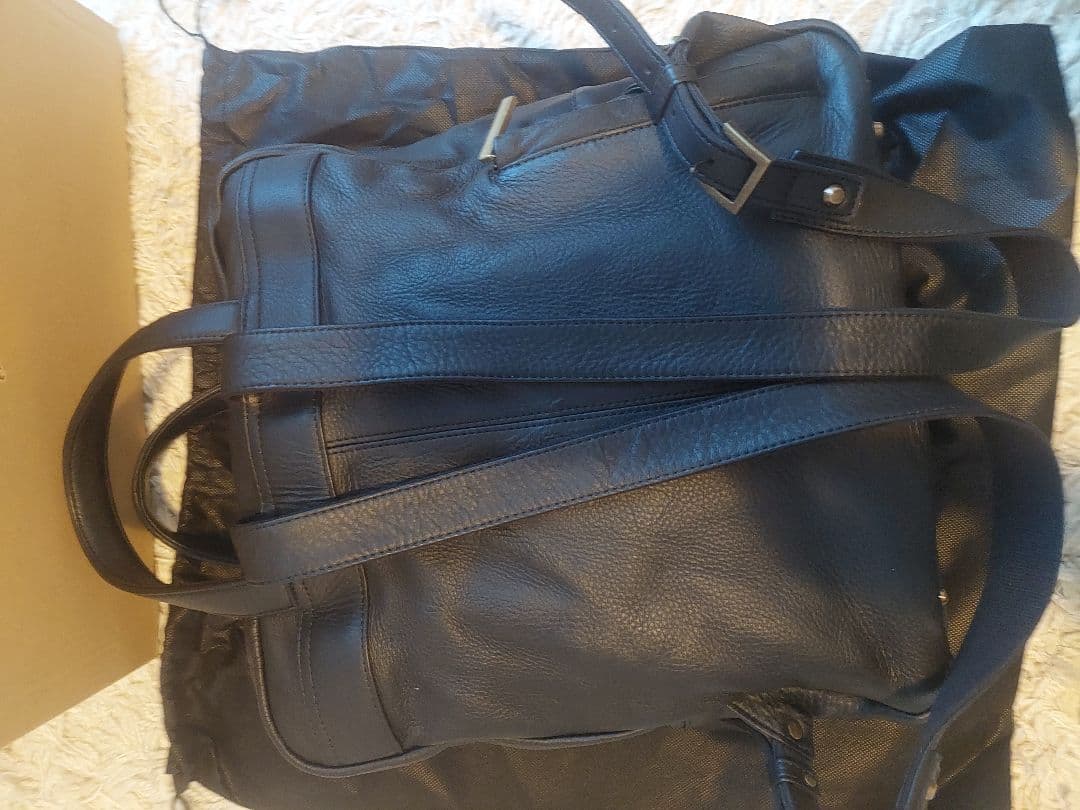 m.u.lミニマルバックパックレザー黒リュック・バックパック