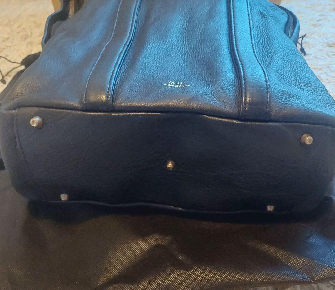 m.u.lミニマルバックパックレザー黒リュック・バックパック