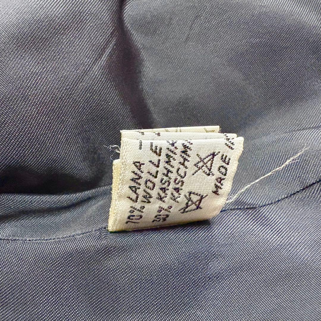 ヘルノ　カシミヤ混　ヴィンテージ　裏スカーフ柄　シルク　ウール　チェスターコート