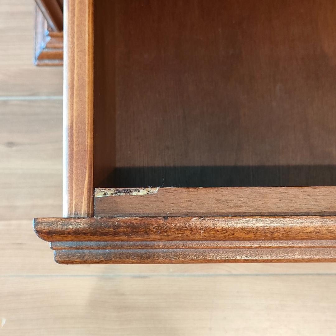 象嵌　アンティーク　キャビネット　丸脚　木製　引き出し3杯