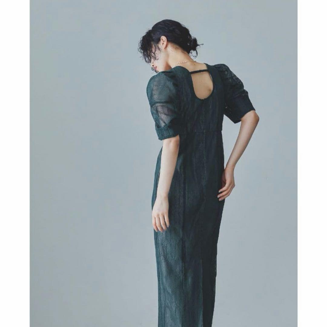 アンドレスド レタリングレースドレス グリーン S - メルカリ