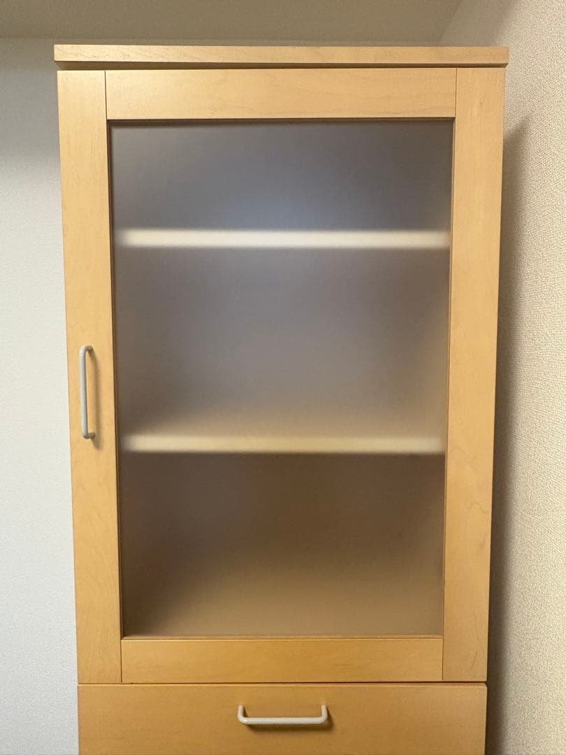 希少無印良品 廃盤 メープル材 食器棚 カップボード