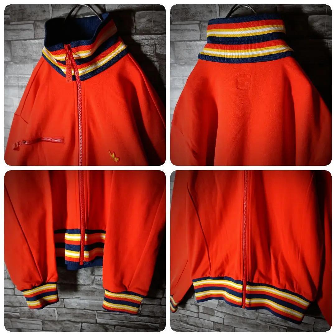 00ｓ☆アディダスジャージ ハイネック リブライン 刺繍ロゴ 万国旗タグ Y2K