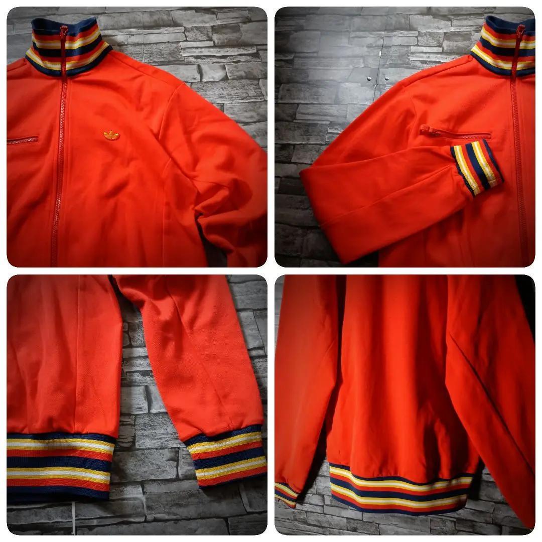 00ｓ☆アディダスジャージ ハイネック リブライン 刺繍ロゴ 万国旗タグ Y2K
