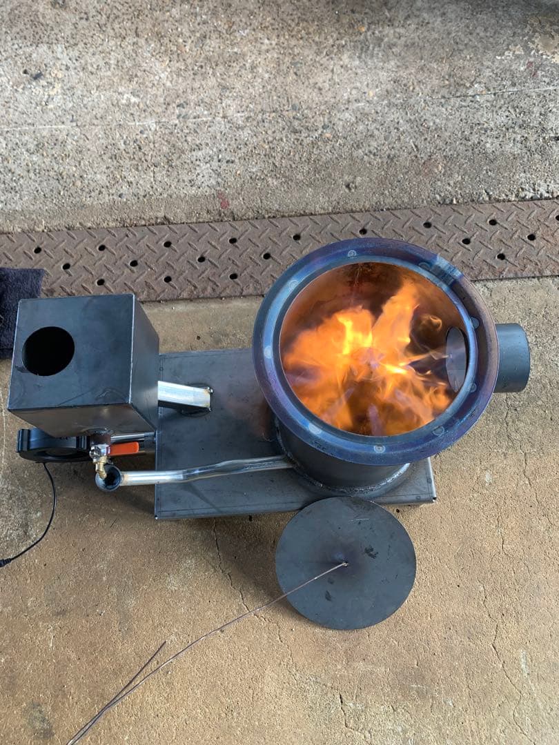 廃油ストーブ 煙突アダプタ付き80mm、100mm,106mm煙突使えます⓶