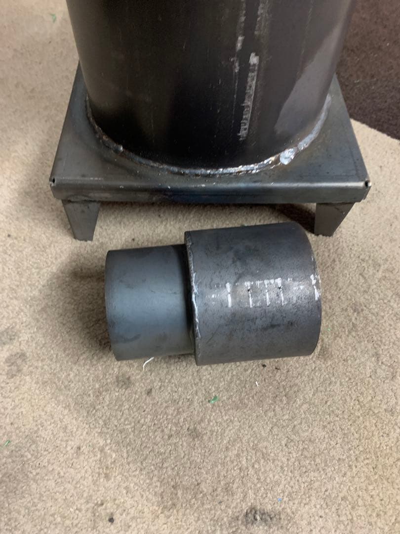 廃油ストーブ 煙突アダプタ付き80mm、100mm,106mm煙突使えます⓶