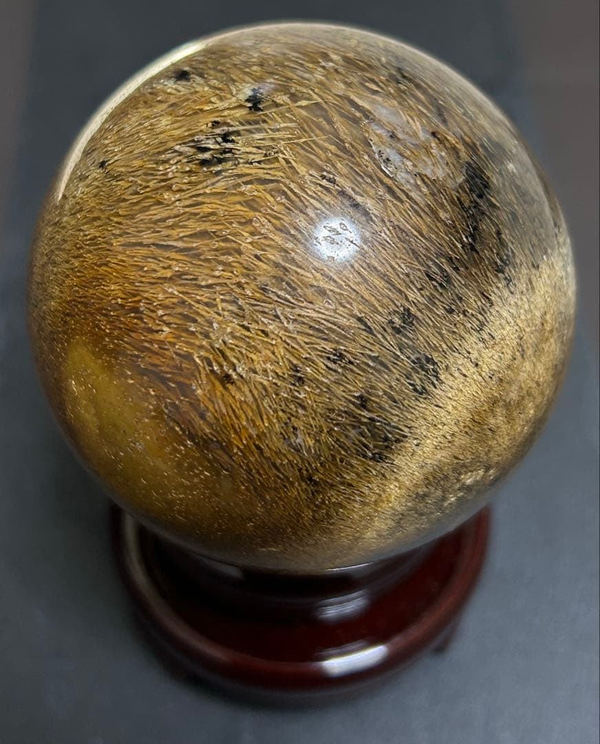 ゴールデンルチルクォーツクリスタル　丸玉　404.5g