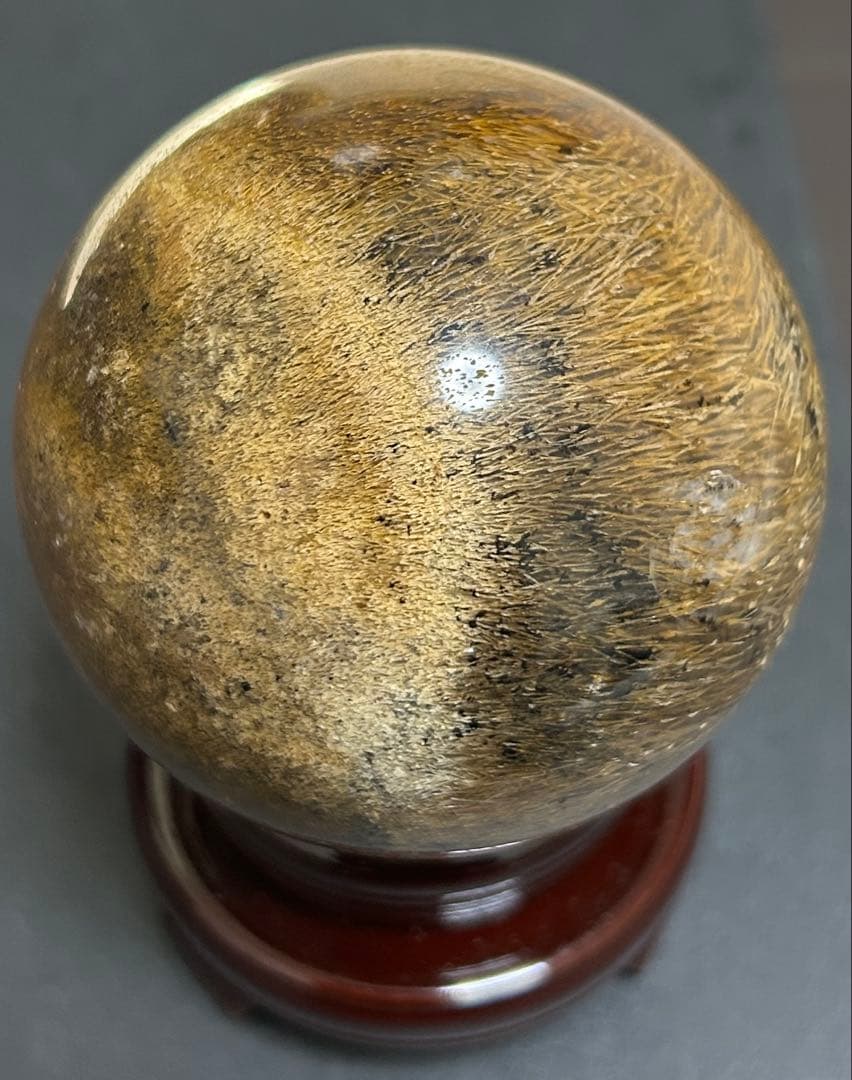 ゴールデンルチルクォーツクリスタル　丸玉　404.5g