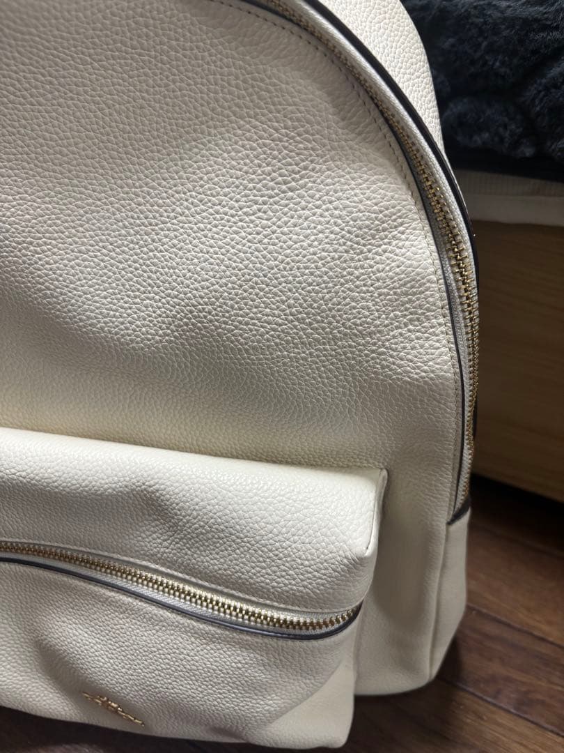 COACH ホワイトペブルドレザーリュック