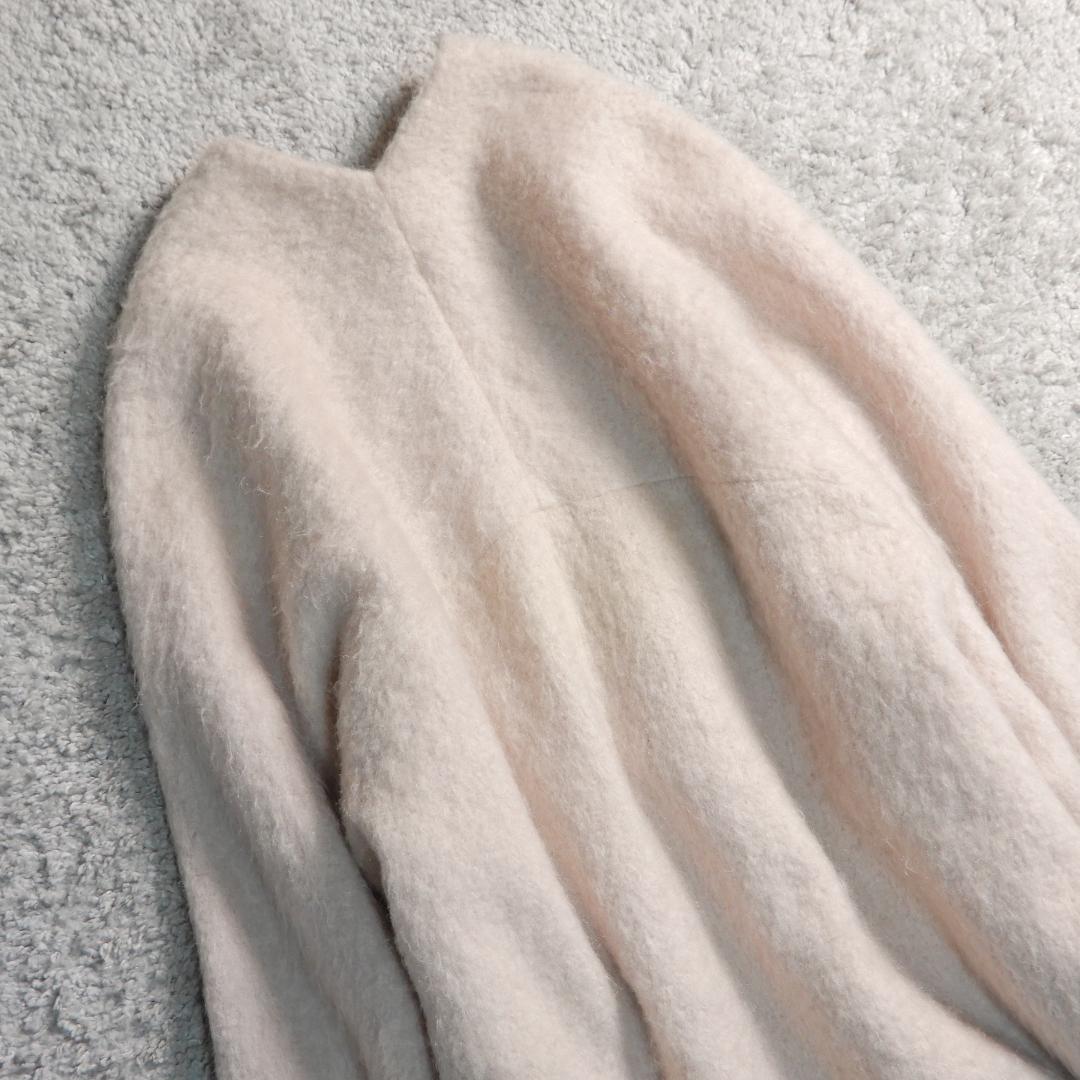 アダムエロぺ モヘヤ 起毛 シャギー 両Vネック ロング コート