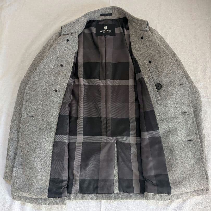 ウールピーコート グレー ダブルボタン ダウンピーコート ダウンコート