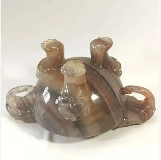 希少】未使用 天然石 蛍石 香炉 三足 獅子頭 象耳 中国美術 - メルカリ