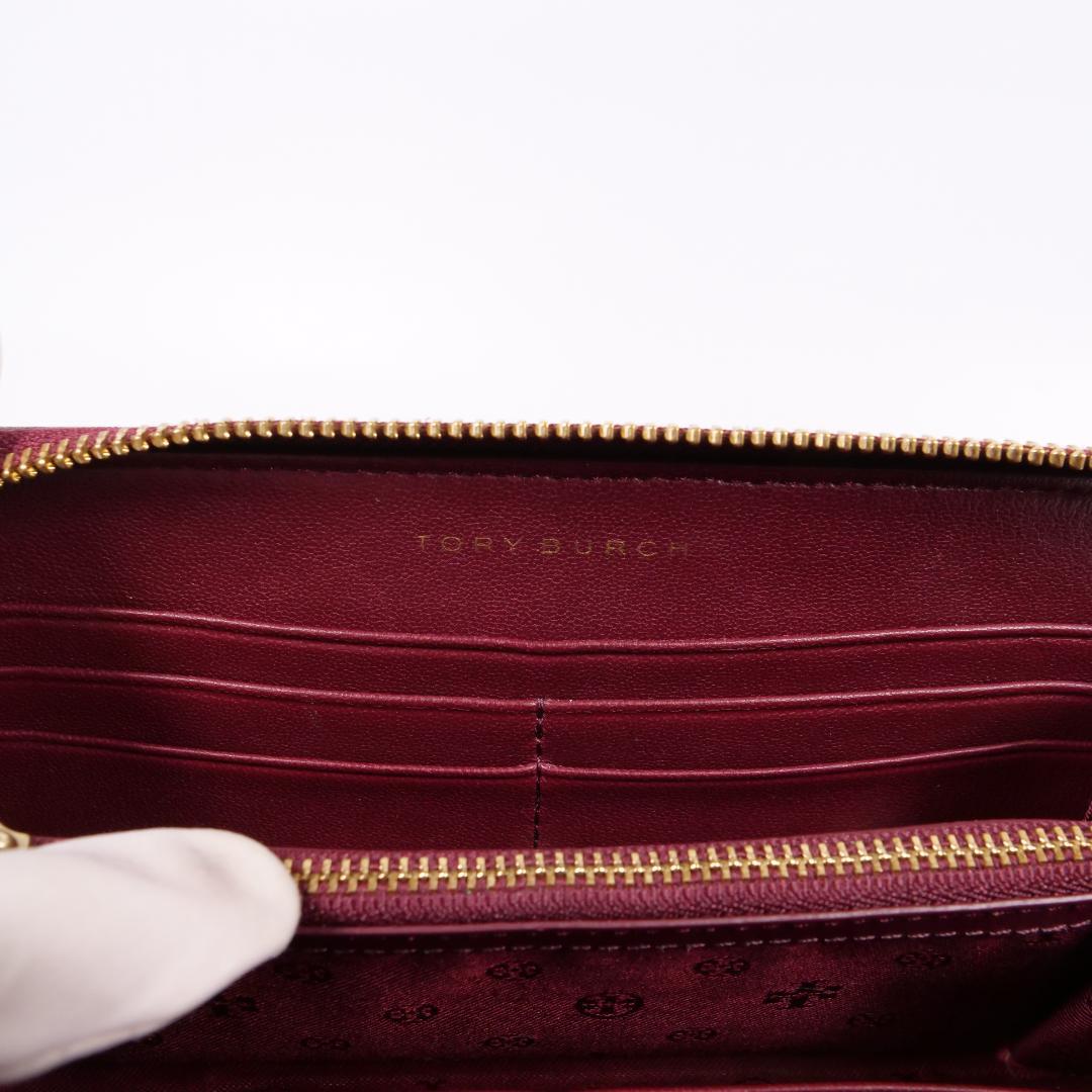 極美品✨ トリーバーチ 長財布 ラウンドファスナー ボルドー キルティング