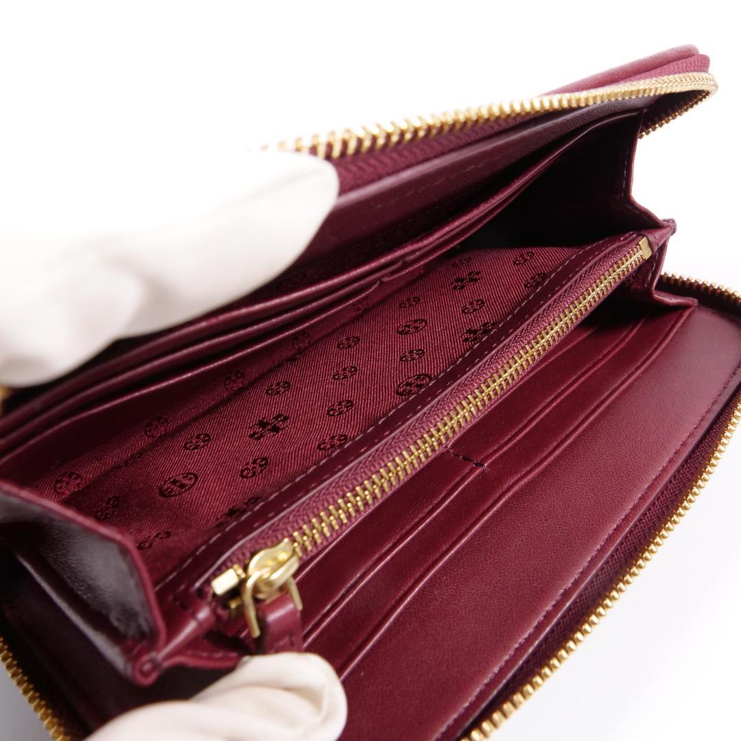 極美品✨ トリーバーチ 長財布 ラウンドファスナー ボルドー キルティング