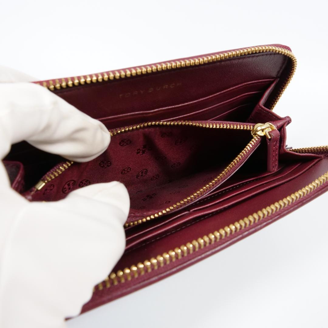 極美品✨ トリーバーチ 長財布 ラウンドファスナー ボルドー キルティング