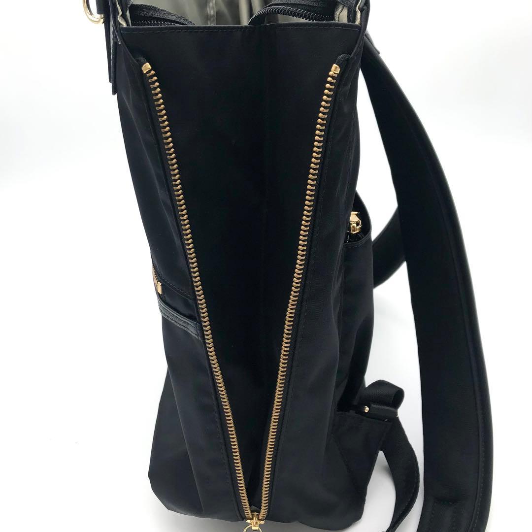 R【新品未使用品】kanana 2WAY ブラック ナイロン レザー バッグ