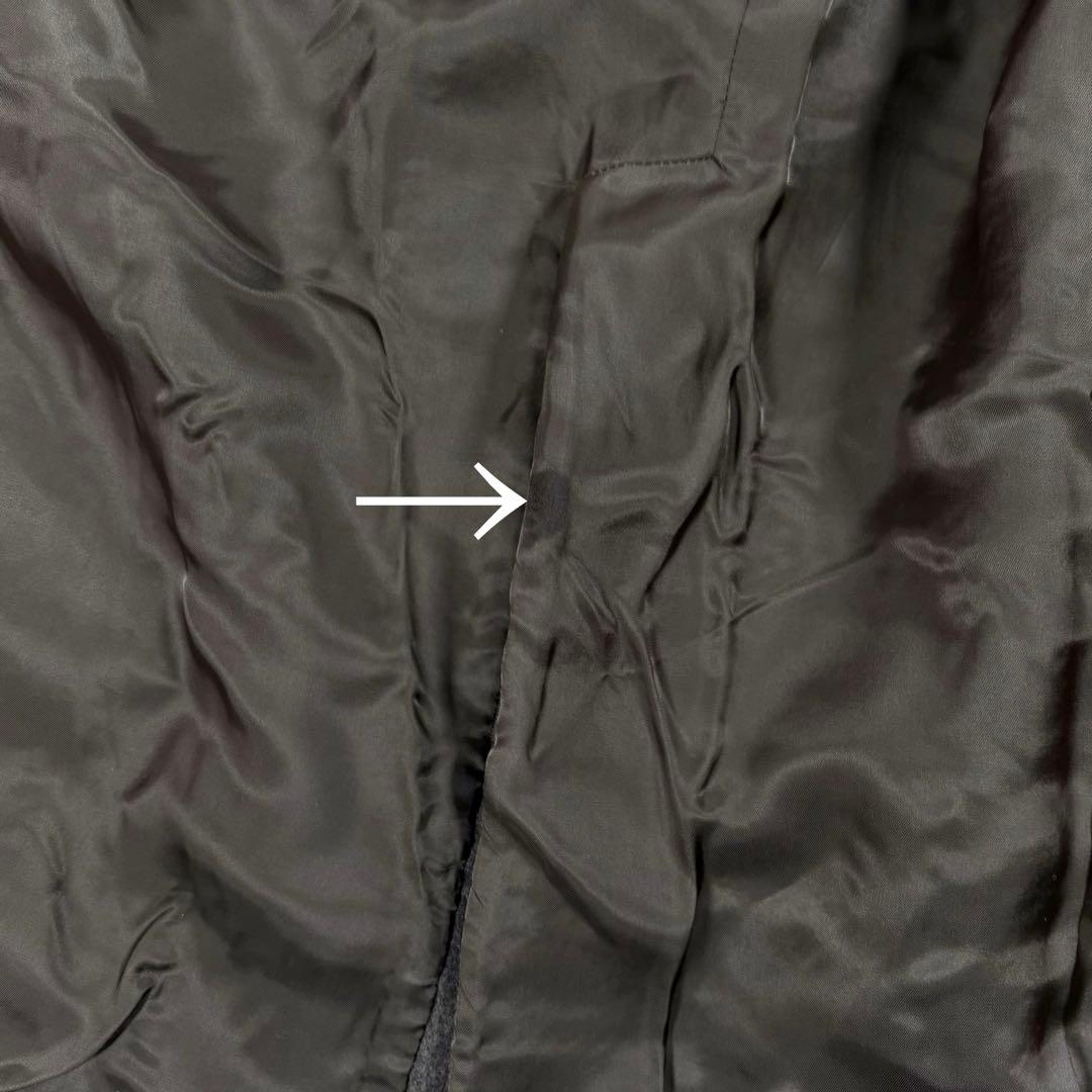 美品 ベイジ ノーカラー ウール ロングコート モカ 裏地付き ポケット 茶色