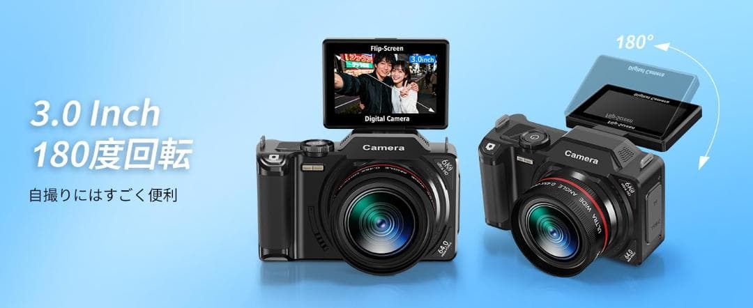 ★*★様 6K 9600万画素 デジカメ WIFI転送機能 180度回転可 18