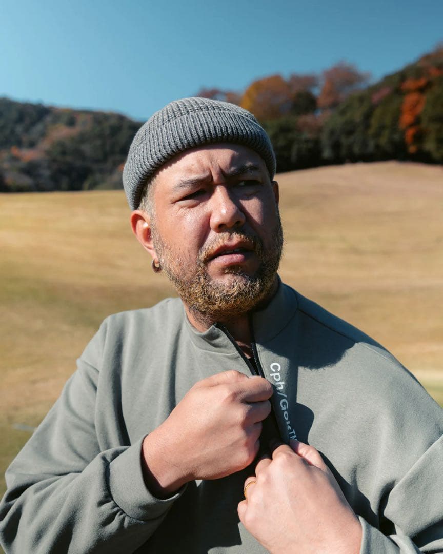 Cph/Golf / SIDE HALF ZIP L/S モックネック TEE