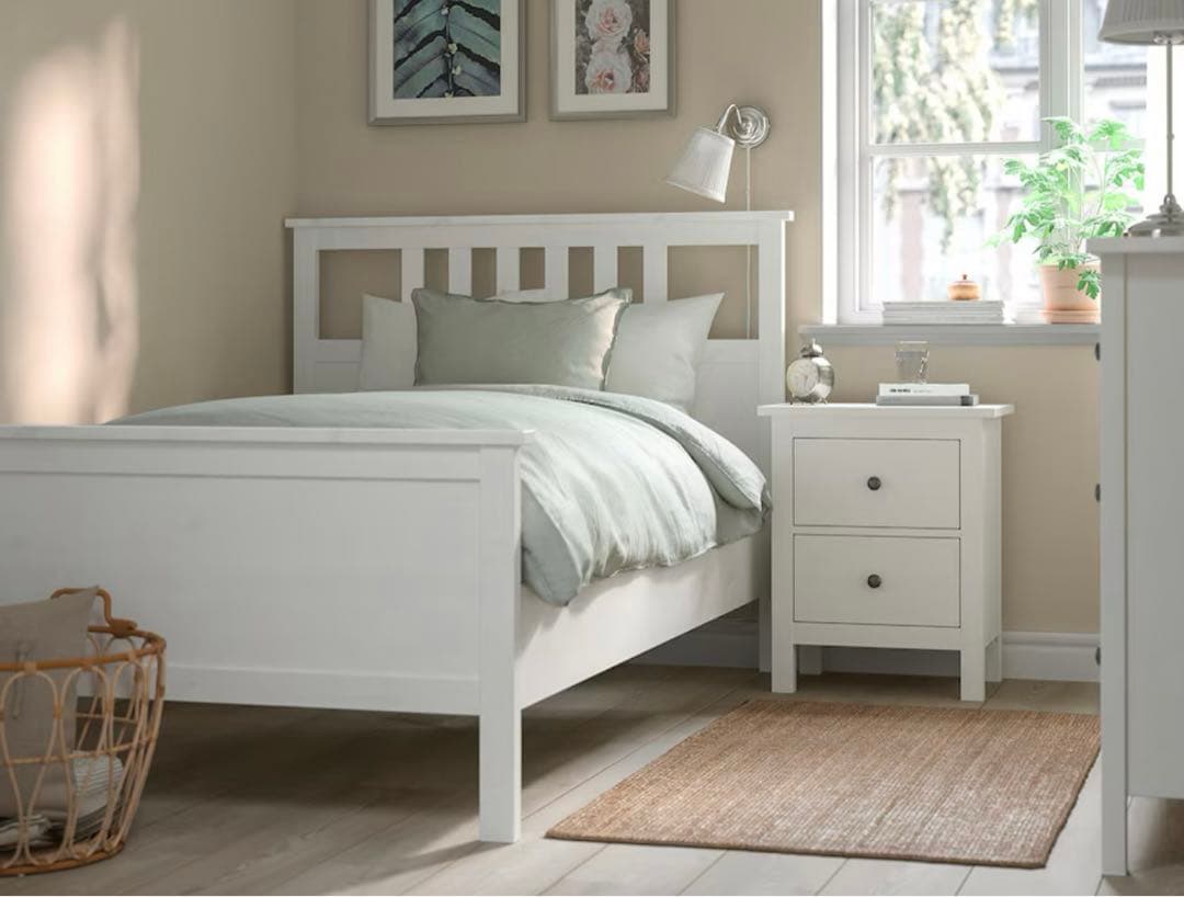 2月掲載終了【IKEA/HEMNES】引き取り限定‼︎ベッドフレーム&他2点