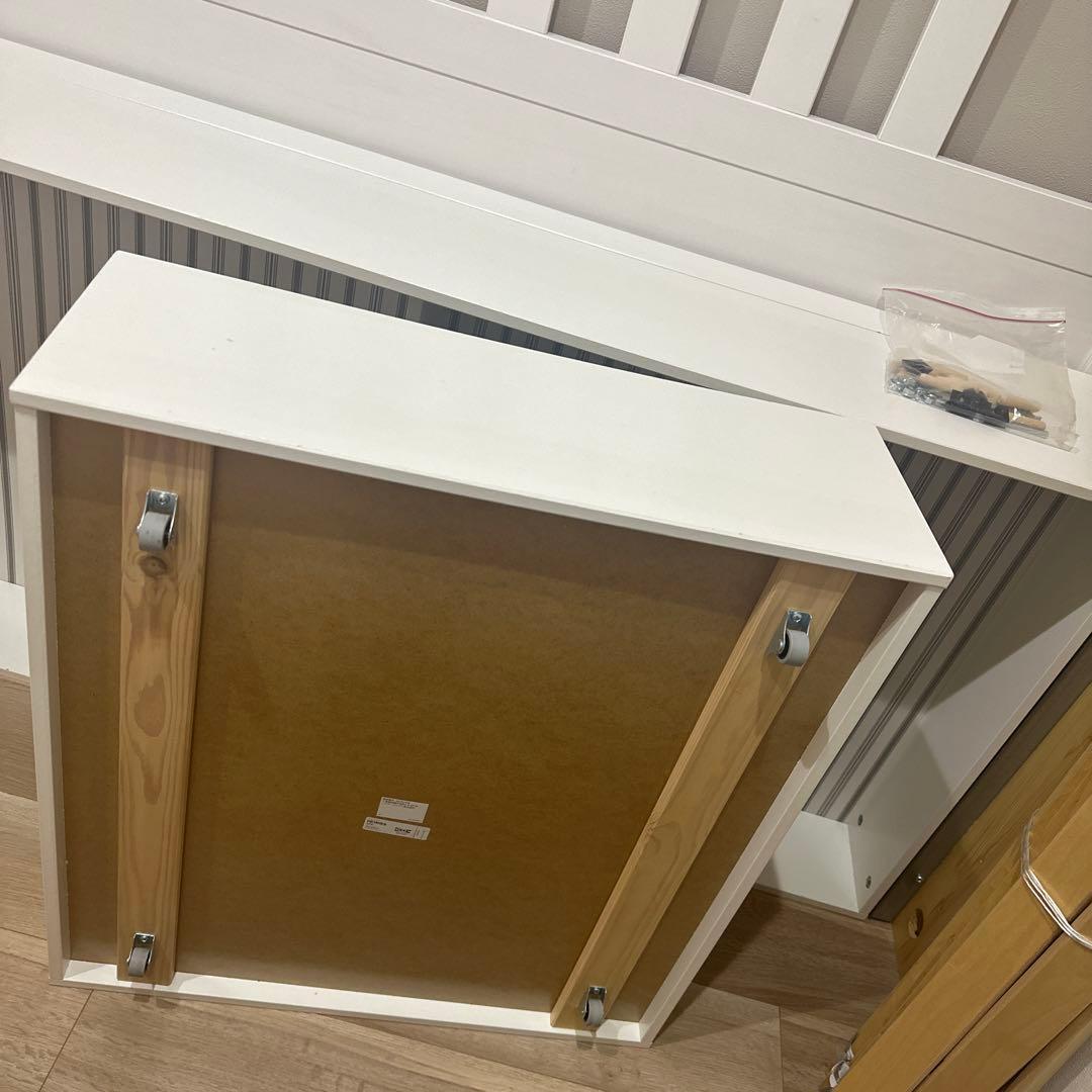 2月掲載終了【IKEA/HEMNES】引き取り限定‼︎ベッドフレーム&他2点