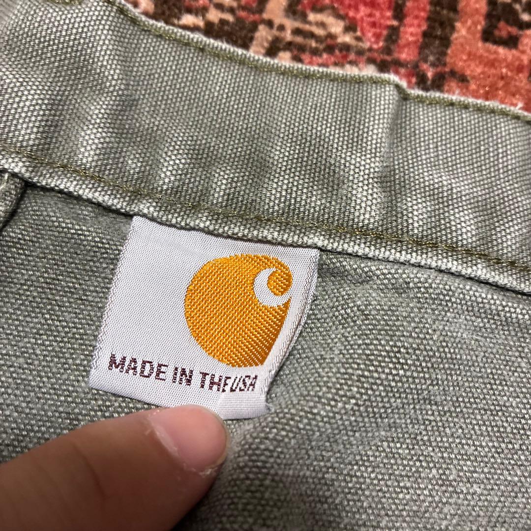 鬼フェード 90S USA製 carhartt ダブルニー モスグリーン