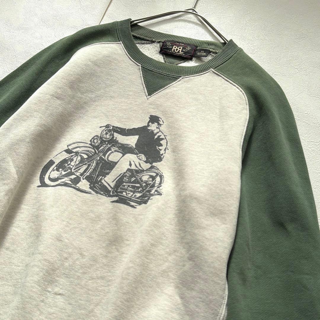 RRL 裏起毛 スウェット トレーナー バイカー カーキ 白 ダブルアールエル