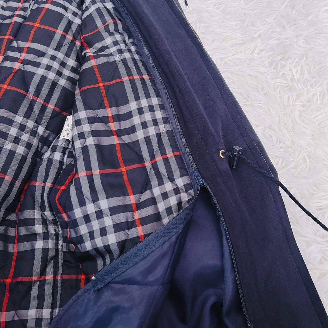 3way バーバリーズ　中綿ライナー　フード取り外し　モッズ　紺ノバチェック　M