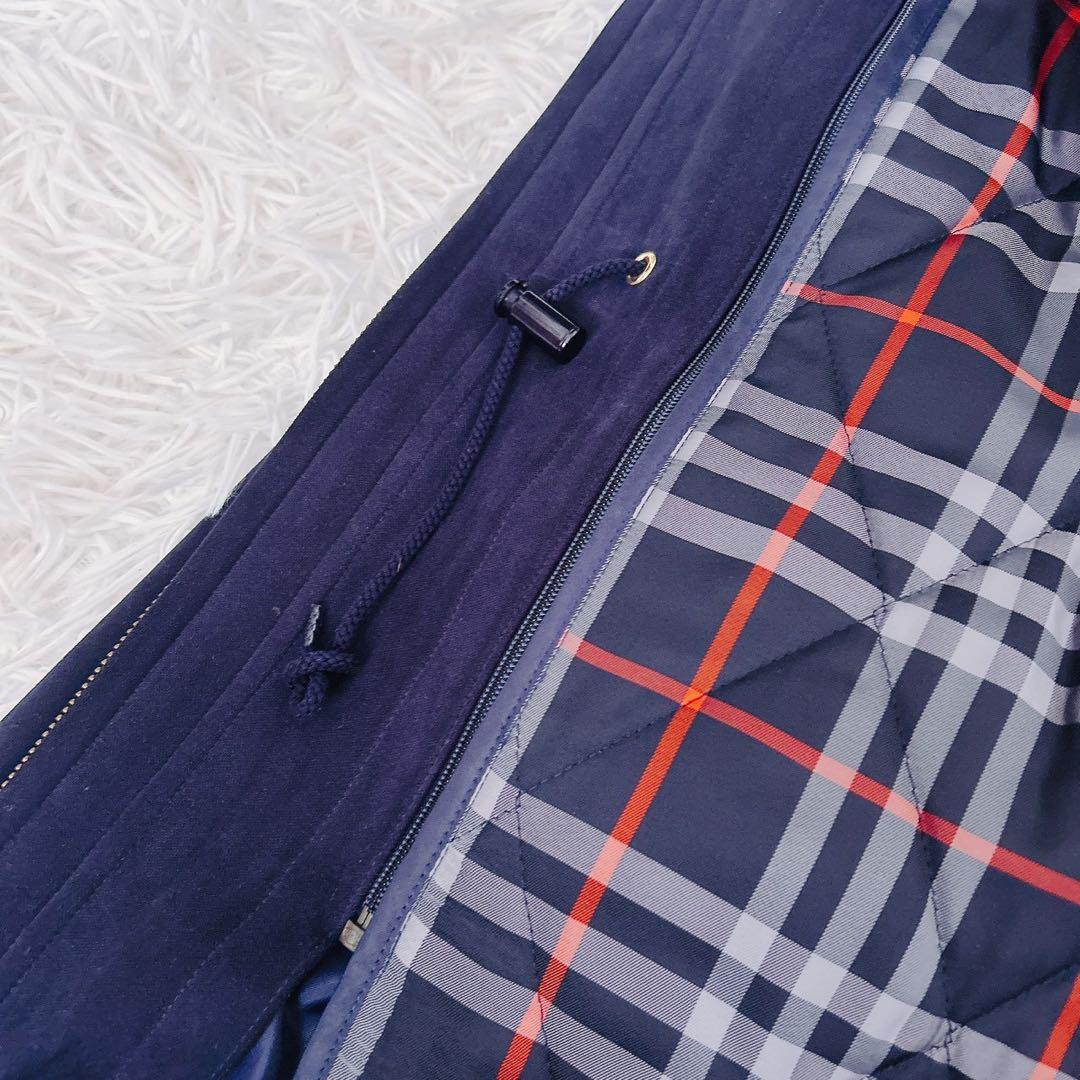3way バーバリーズ　中綿ライナー　フード取り外し　モッズ　紺ノバチェック　M